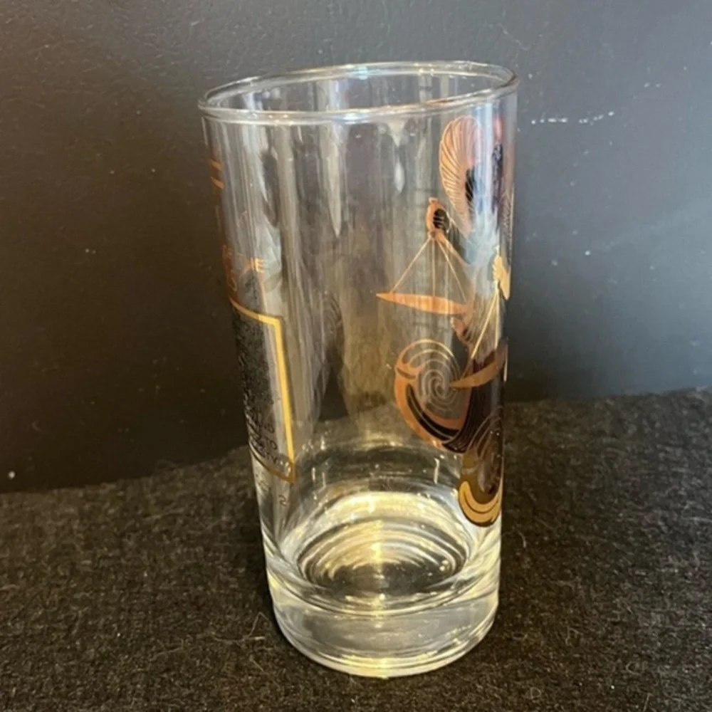 Vintage Libra Zodiac Gold Glass Tumbler